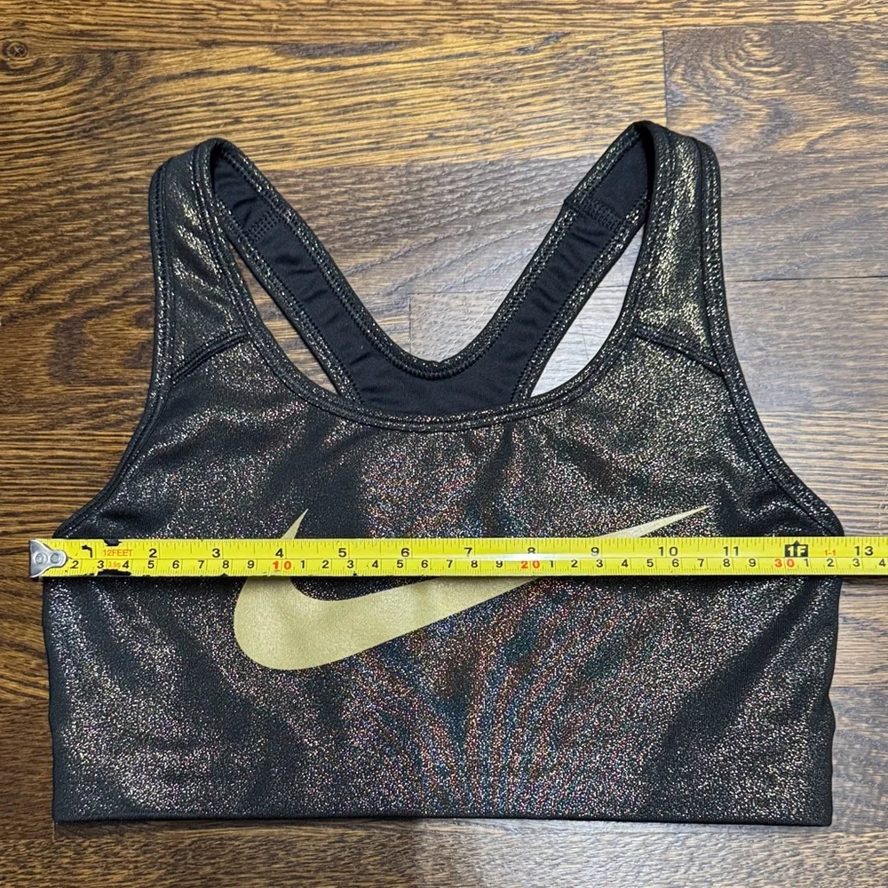 Nike Sports Bra in Black/Gold, Size: S